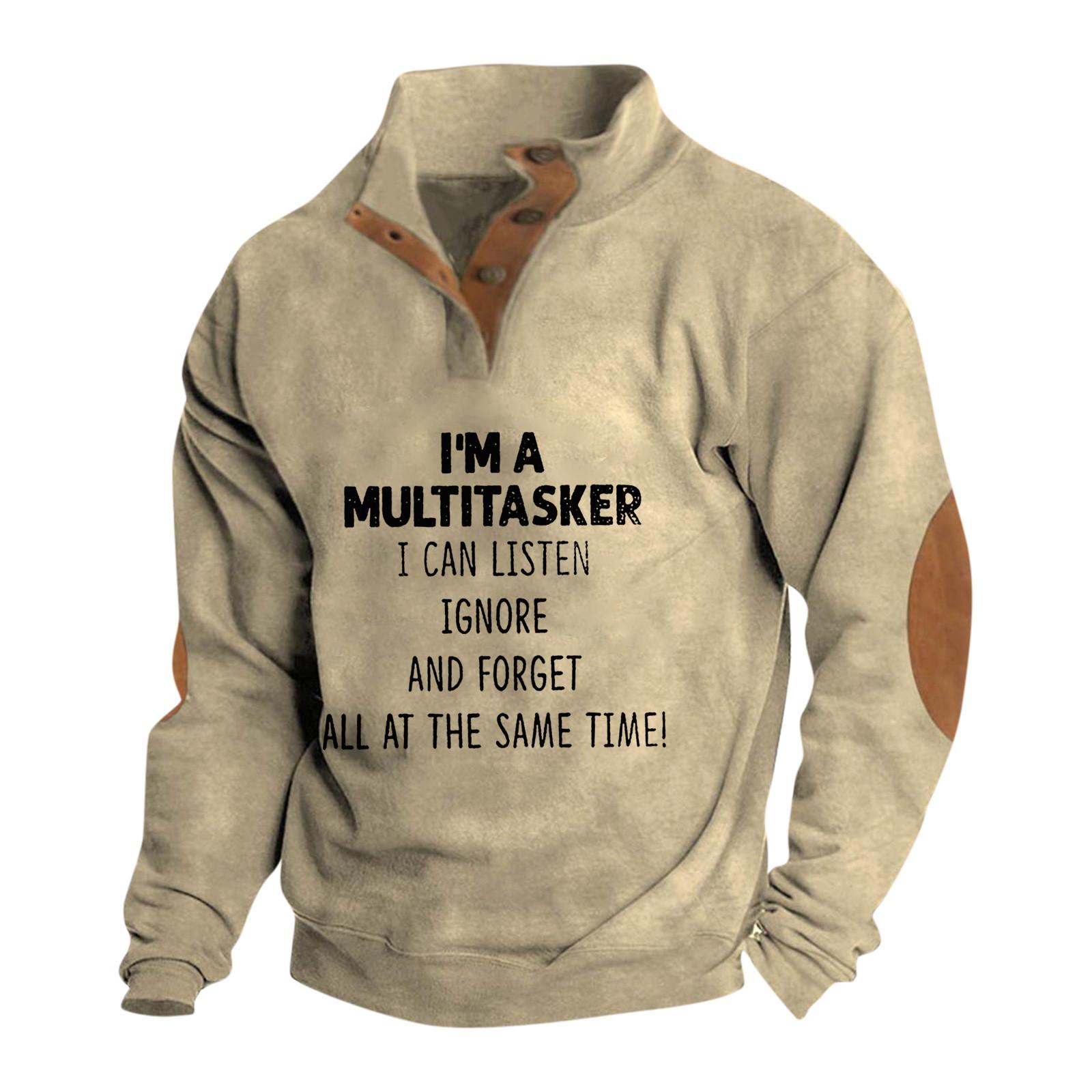 

Весняно-осінній чоловічий світшот зі стоячим коміром - це повсякденні светри на відкритому повітрі, топи XXXL хакі