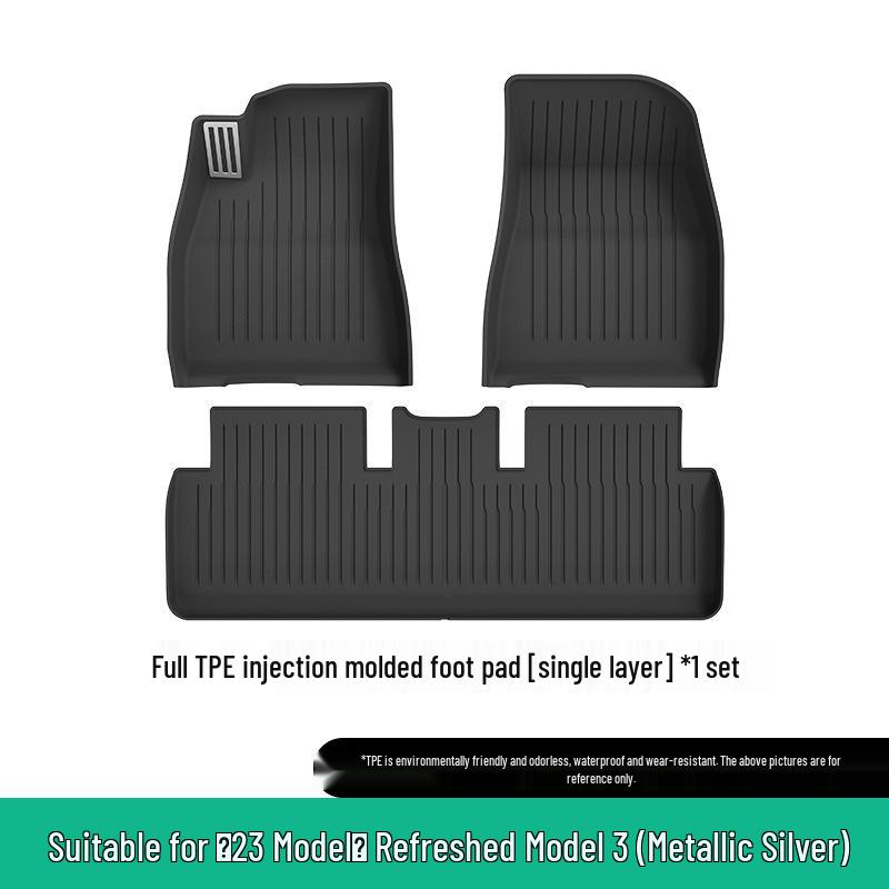 Eco-Friendly TPE Molded Pedal-Style Floor Mats for 2023 Tesla Model 3 Refresh