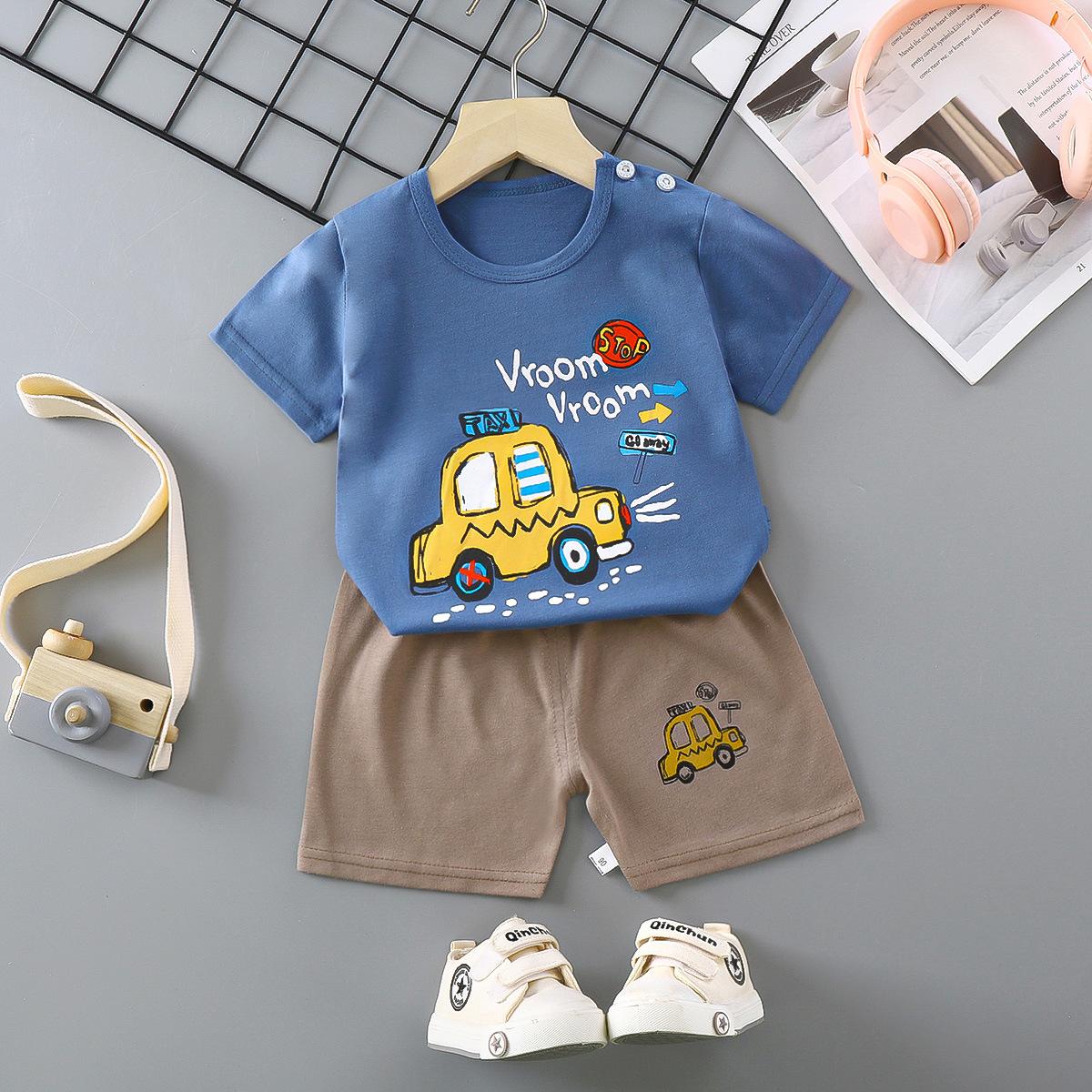

2PCS Одяг для мам і дітей Дитячі комплекти Футболки для хлопчиків і дівчаток Шорти Літній одяг з короткими рукавами Дитячий одяг Костюм для малюків 130