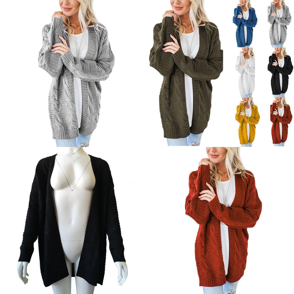 Elegant Women Cardigan Sleeve With Loose Long Fashionable Casual Knitted Sweater