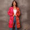 Sueter Mujer Invierno 2025 Casual New Leopard Print Long Knit Sweater, Loose and Fashionable V Neck Chic Cardigan Coat KCR4306