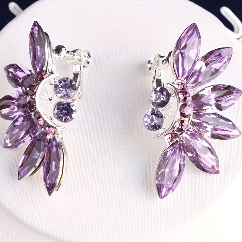 High End Atmospheric Bridal Accessories, Purple Crown Necklace, Earring Set, Wedding Dress Set, Wedding Accessories, Stage Perfo