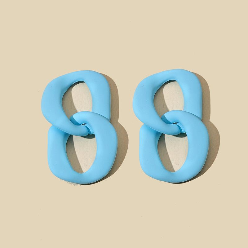 

Корейские геометрические серьги-капли: Модные серьги-пусеты в стиле колор-блок для женщин небесно-голубой