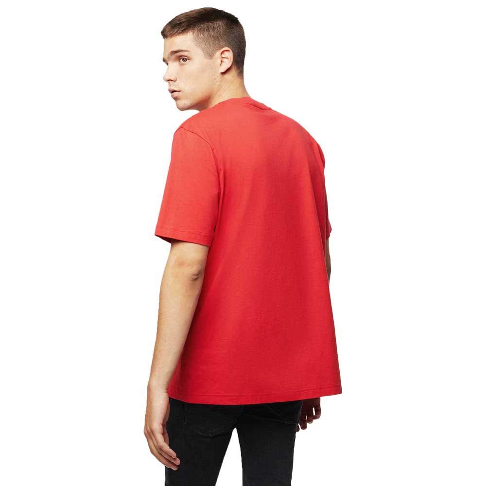 Diesel Men's Square Text Print T-Shirt 00S4EL0091A, Size Small, Red, 42A