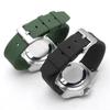 Natural Green Fluoro Rubber Watchband 18 20 22mm Black Blue Gray Brown Swift Bar Pin Clasp Strap Fit For Seiko RX Tissot Watch