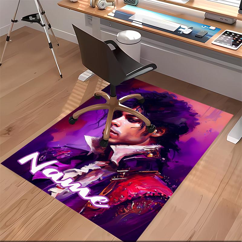 Custom personalization Prince Purple Rain Print Area Rug - Soft, Washable Non-Slip Indoor Mat,Living Room,Home&Office Decorative Rug