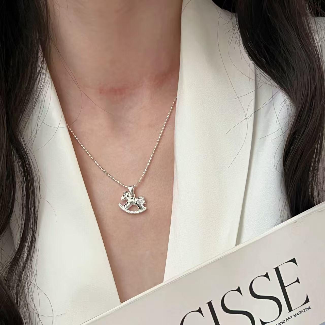 

Подвеска-качалка с покрытием из никеля и золота - Дизайн со знаком зодиака, Белое золото, Супер блеск, Цепочка на ключицу