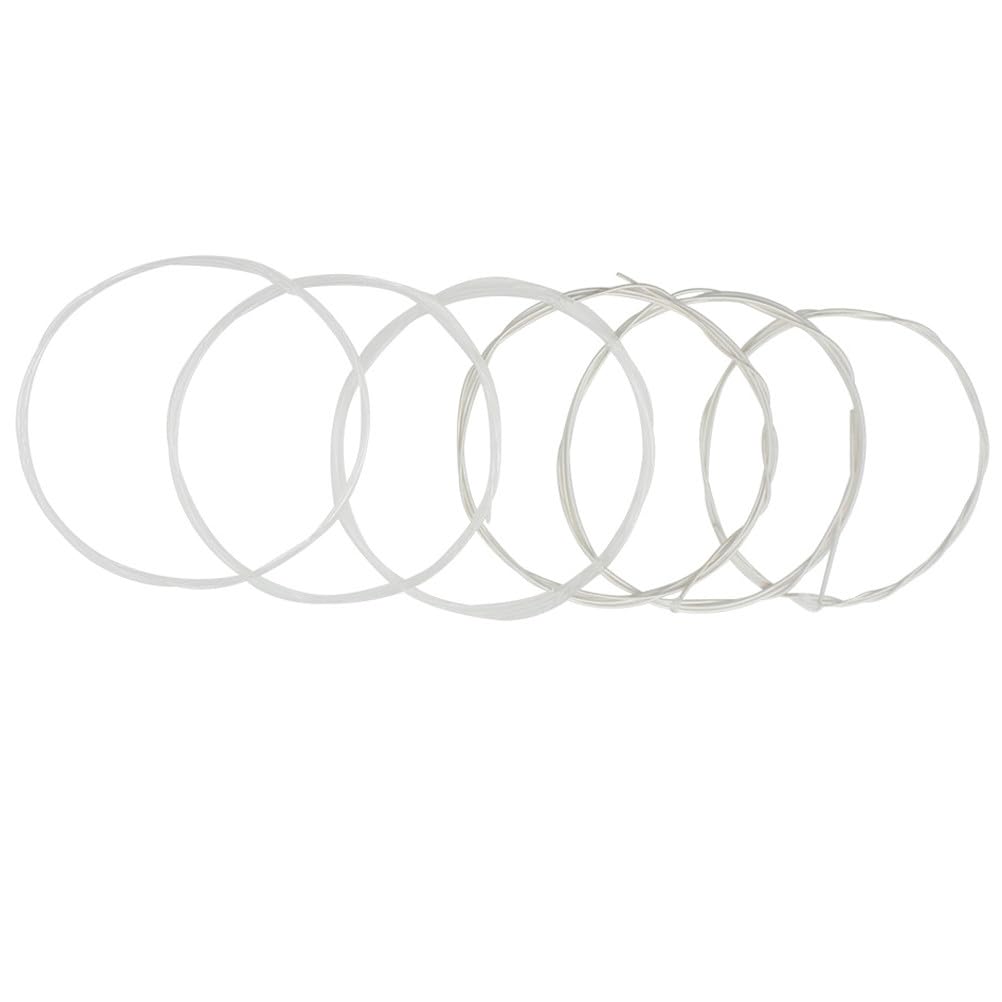 Adorainbow Classical Guitar Nylon Regular 6 for Gut Guitar Spare Strings Strings, 6-Pack, Strings, Tension, Replacement, Sizes, Clear/White, Practice,