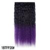 Kinky Curly Hair Clip In Hair Extension One Piece With 5Clips Colorful Ombre Color Cosplay Hairpieces