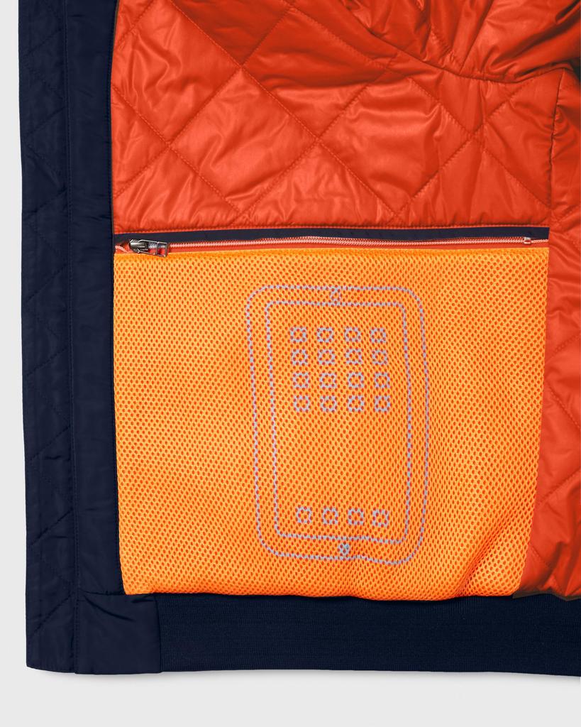 Zewnętrzna kurtka bomberka Fly Jacket z 13 kieszeniami, wodoodporna, regularny krój [Amazon Essentials], kieszenie MA-1, hydrofobowa, puchowa, męska, granatowa, LL,