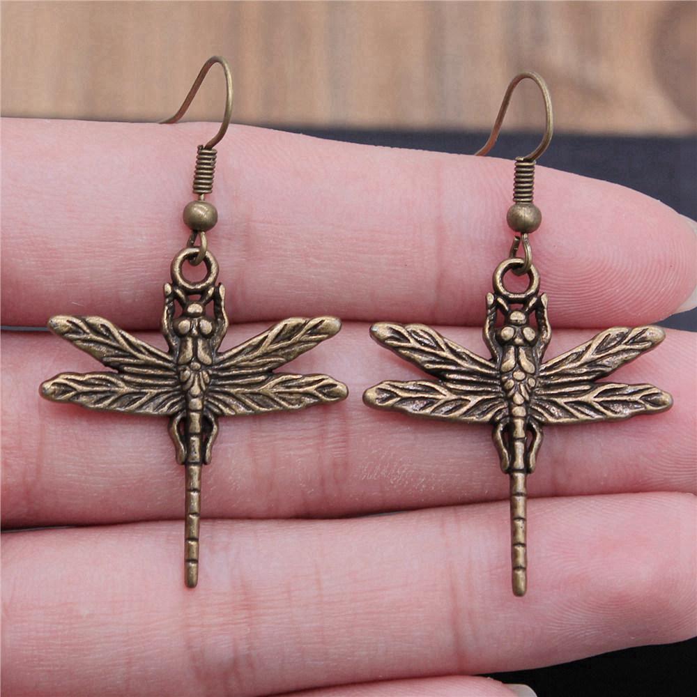 Hängeohrring Libelle Schmetterling Vintage Schmuckzubehör Ohrringgröße 18x19mm QE009
