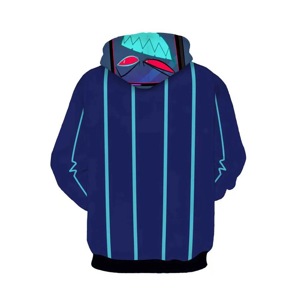 Hazbin Vox Cosplay Cartoon Hotel Costume Pullover Sweatshirt Hoodie for Men Hooded Casual Outfits Halloween Carnival Suit