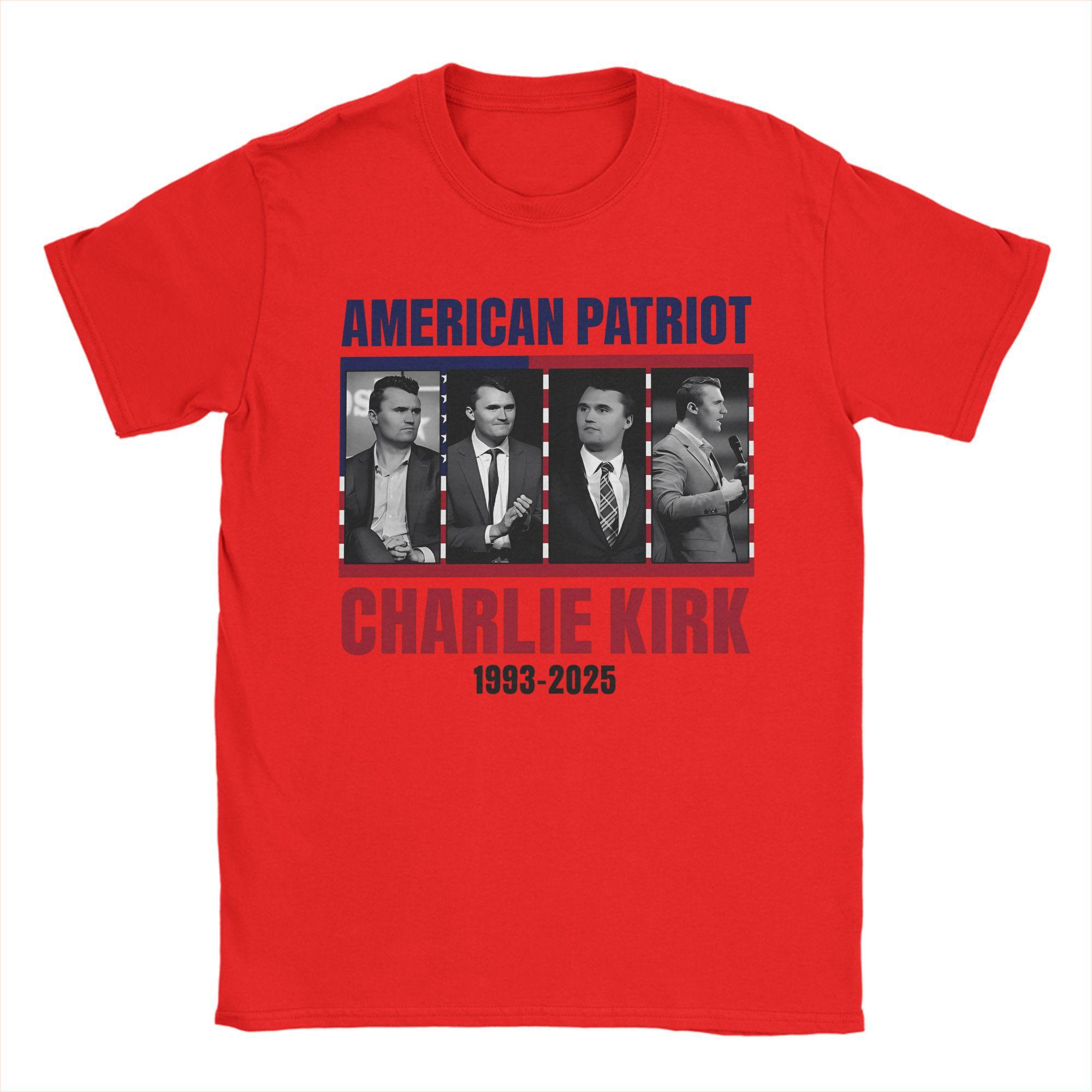 

Mens TShirt Charlie Kirk American Patriot Creative 100 Cotton Tee Shirt Short Sleeve T Shirt Round Collar Clothes Present S