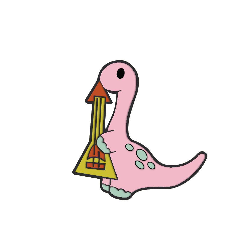 Adorable Kawaii Dinosaur Cartoon Brooch: Soft Animal Badge, Student Bag Pendant Ornament