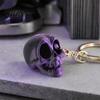 Matte Skull Sculpture 3D Printed Cute Keychain, Artistic Tabletop Ornament with Finish, Creative Bag Charm Light Luxury Home Decor Key Ring