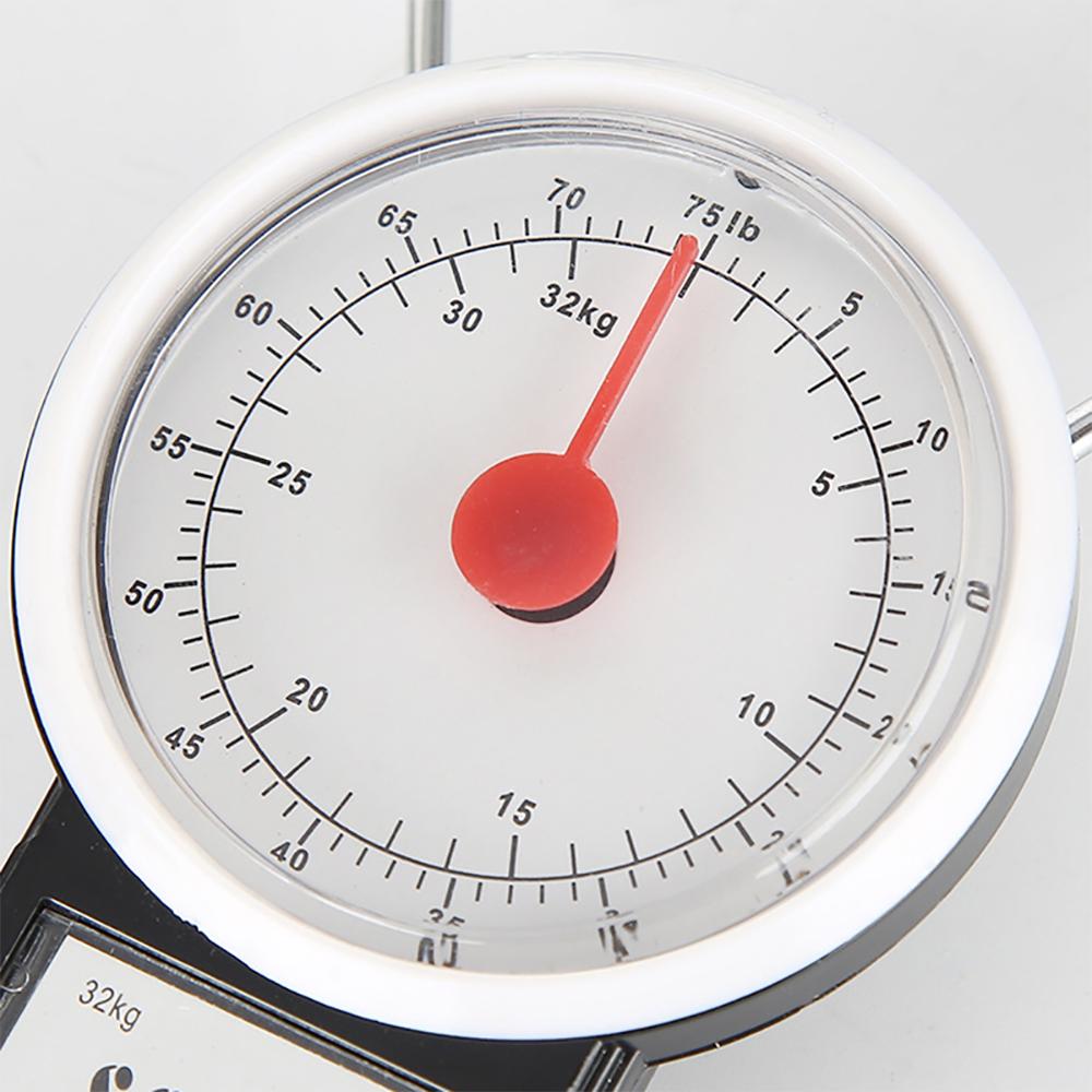 75 LB Tragbare mechanische Zifferblattwaage Hängende Küchen-Digitalwaage Reisegepäckwaage Mehrzweckwaagen mit Maßband