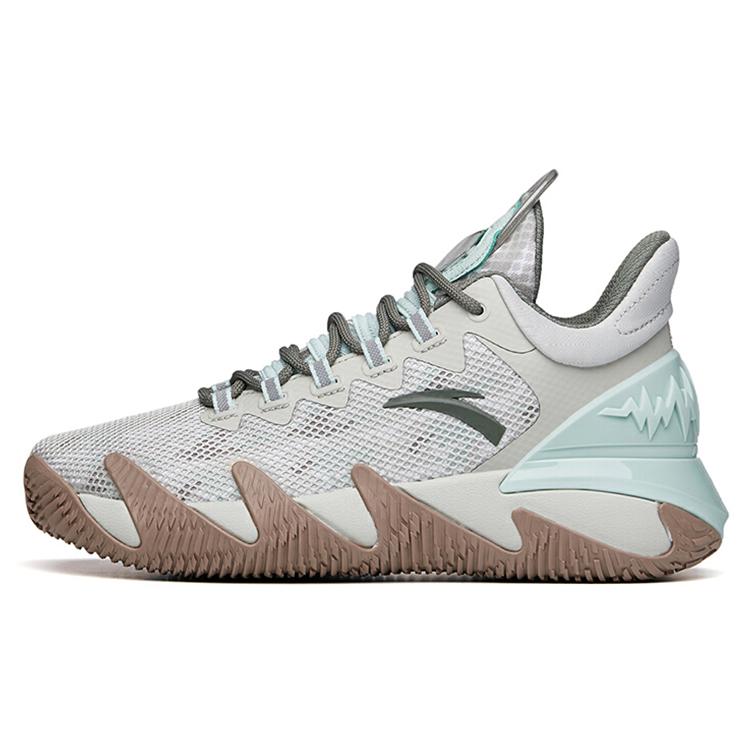 

New Anta Reverse Blade Anti Slip And Wear Resistant Lightweight Low Top Basketball Shoes Men s Gray Green 112121616S-3 45