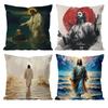 Anime J-Jesus Pillow Case Anti-dustmite Pillowcase Invisible zipper silky short plush Sofa cushion cover