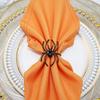 Halloween Spider Napkin Rings Metal Alloy Napkin Holder Rings Serviette Buckle Ring for Halloween Party Kitchen Dinner Table Decorations (Black)