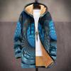 New Jacket Multi-colored Pattern Elements B1 Zipper Hooded Cardigan Thickened Winter Fleece Trendy Padded Clothes