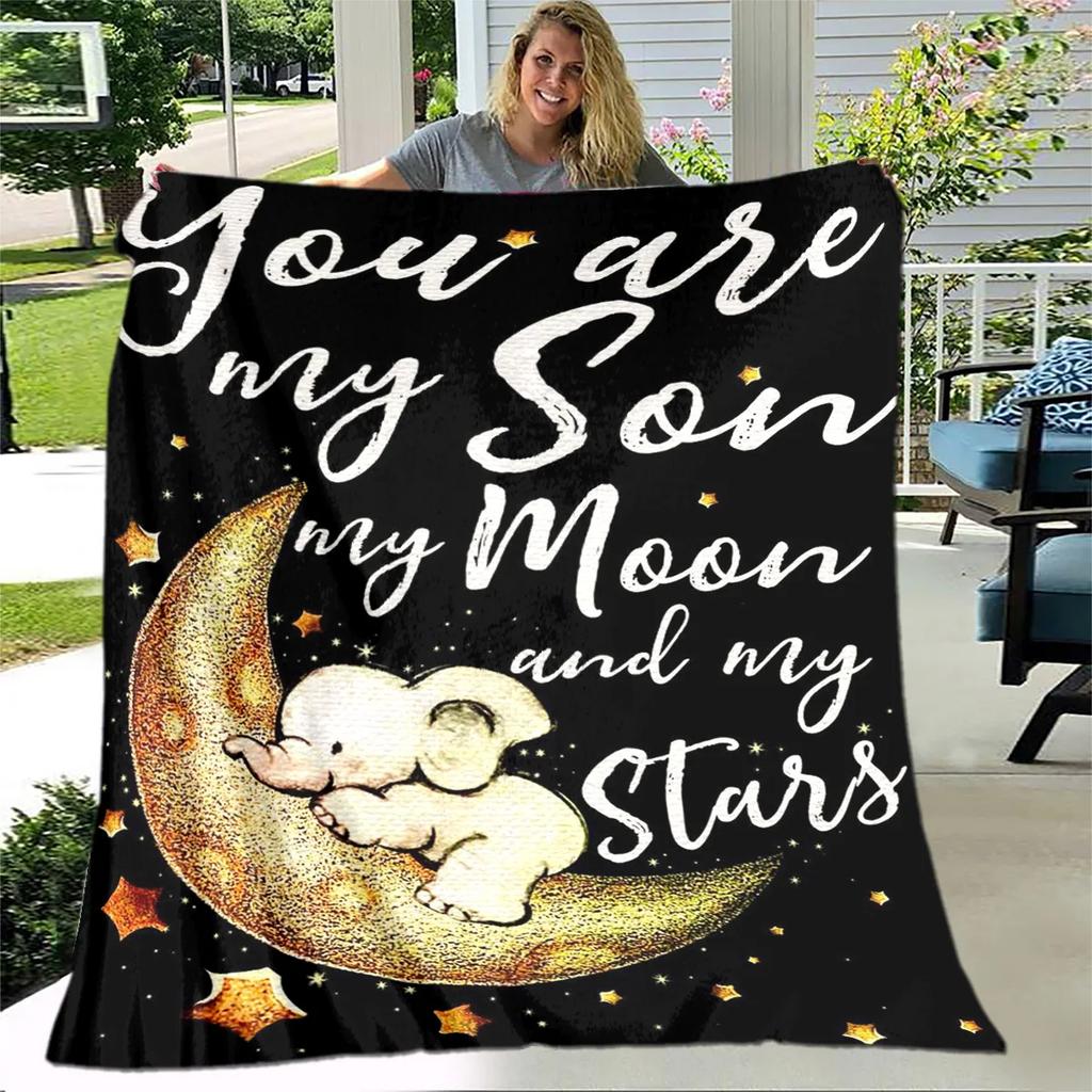 To My Daughter Son Letter Gift HD Blanket,Soft Throw Blanket for Home Bedroom Bed Sofa Picnic Travel Office Cover Blanket Kids