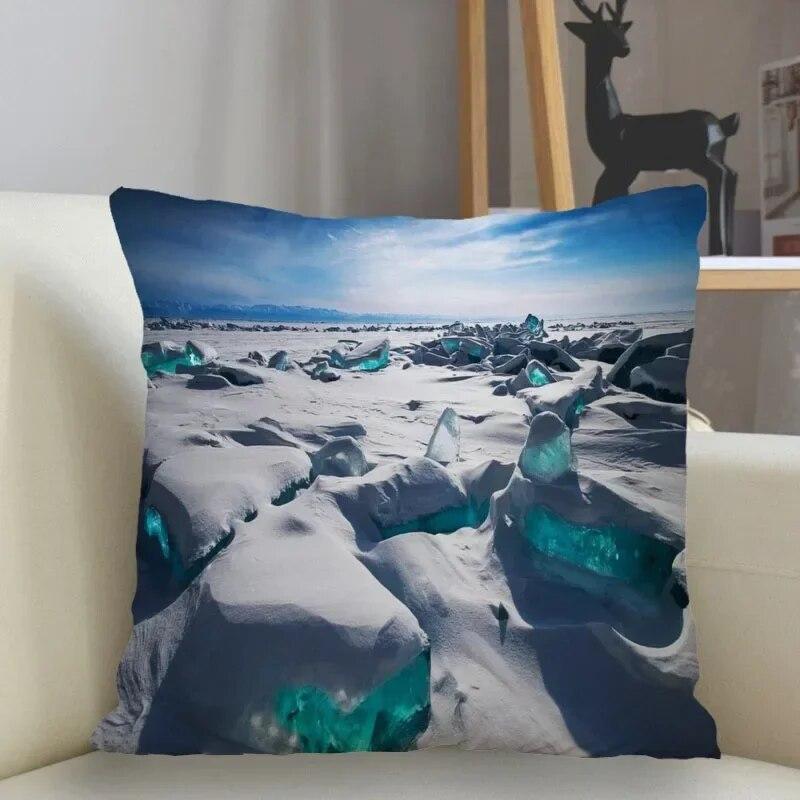 Snow Pillowcase Square  Zipper