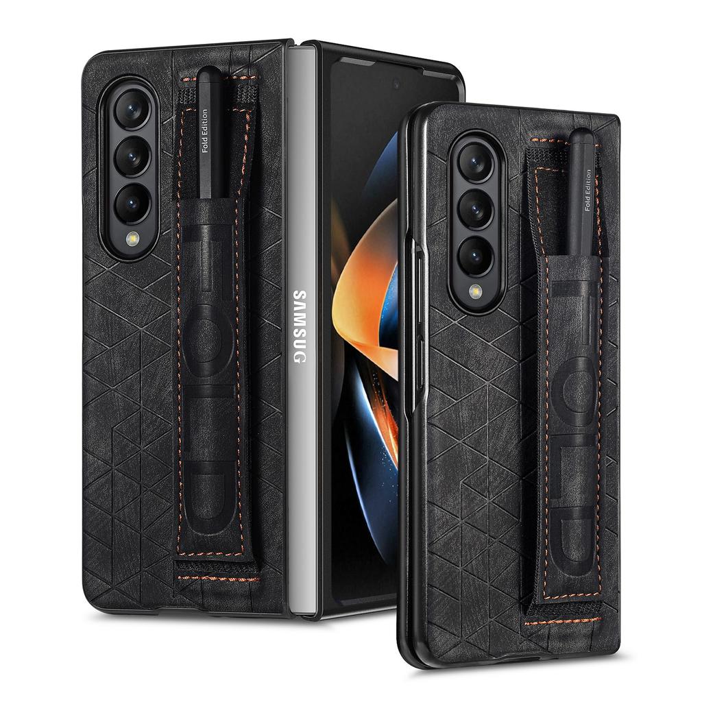 Slim Lightweight Wristband Folding Leather Case For Samsung Galaxy Z Fold 4 5g Fold4 Fold3 Fold 3 Shockproof Protective Cases