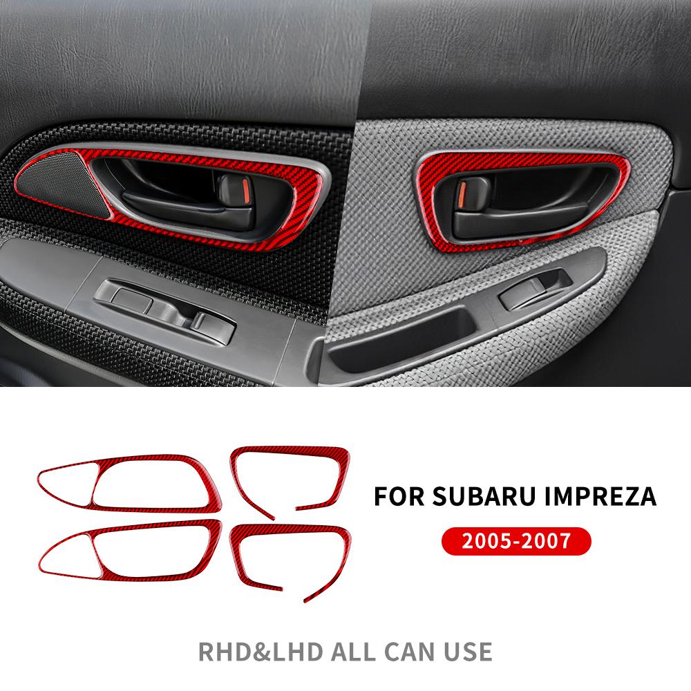 Real Soft Carbon Fiber Sticker For Subaru Impreza 2005 2006 2007 Gear Shift Panel Outlet Vent CD Frame Interior Accessories
