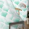 Watercolor Morocco Green Modern Art Window Tulle Curtains For Living Room Kitchen Modern Window Treatments Voile Curtains