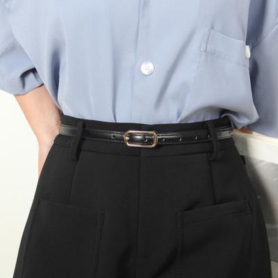 Women Belt Imitation Leather Adjustable Thin Waistband Solid Color Dresses Shirts Tops Waist Belt Versatile Fashion Accessory