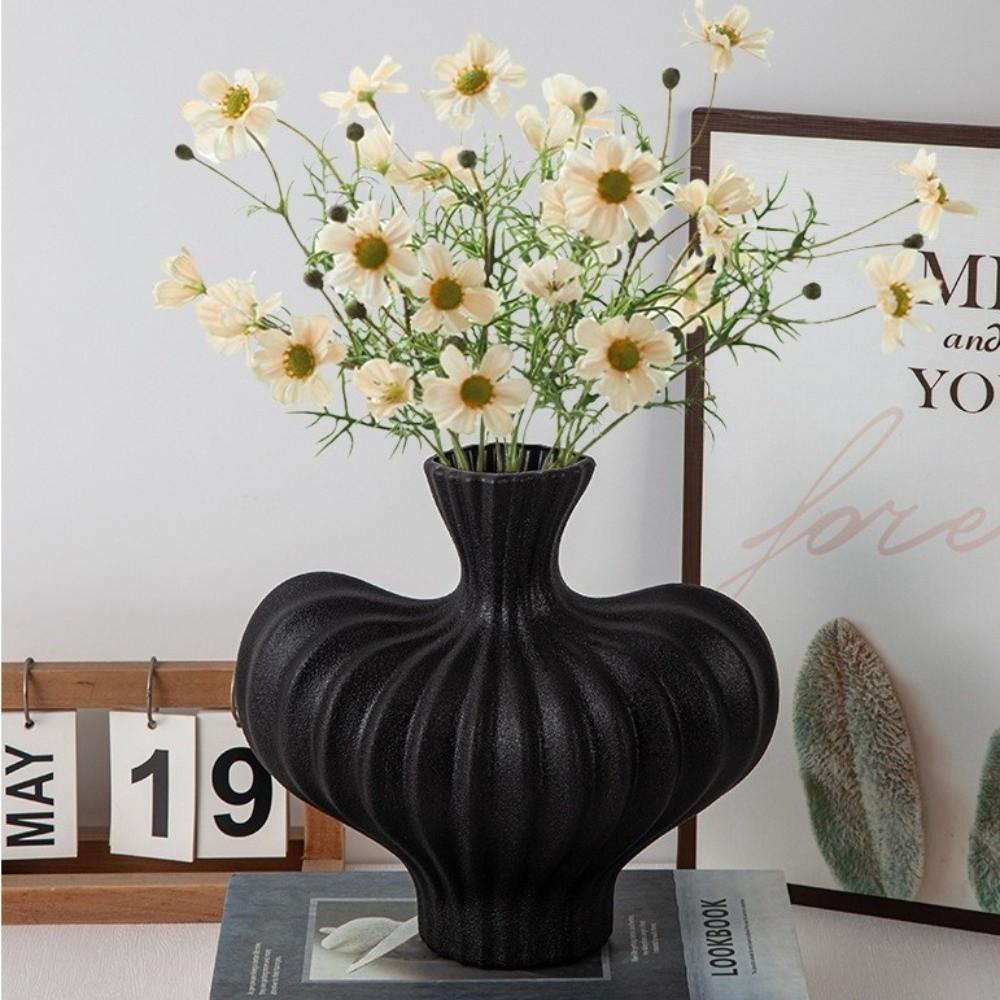 Plastic Irregular Shape Vase Imitation Ceramic High-end Water Cultivation Vase Solid Color Desktop Decor Flower Arrangement Vase