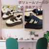 Platform Sneakers with Color Comfortable for Casual [1/2style] Two-Stripe Blocking, Lace-Up, Cushioned, Walking, Style, Women's (Brown, 24)
