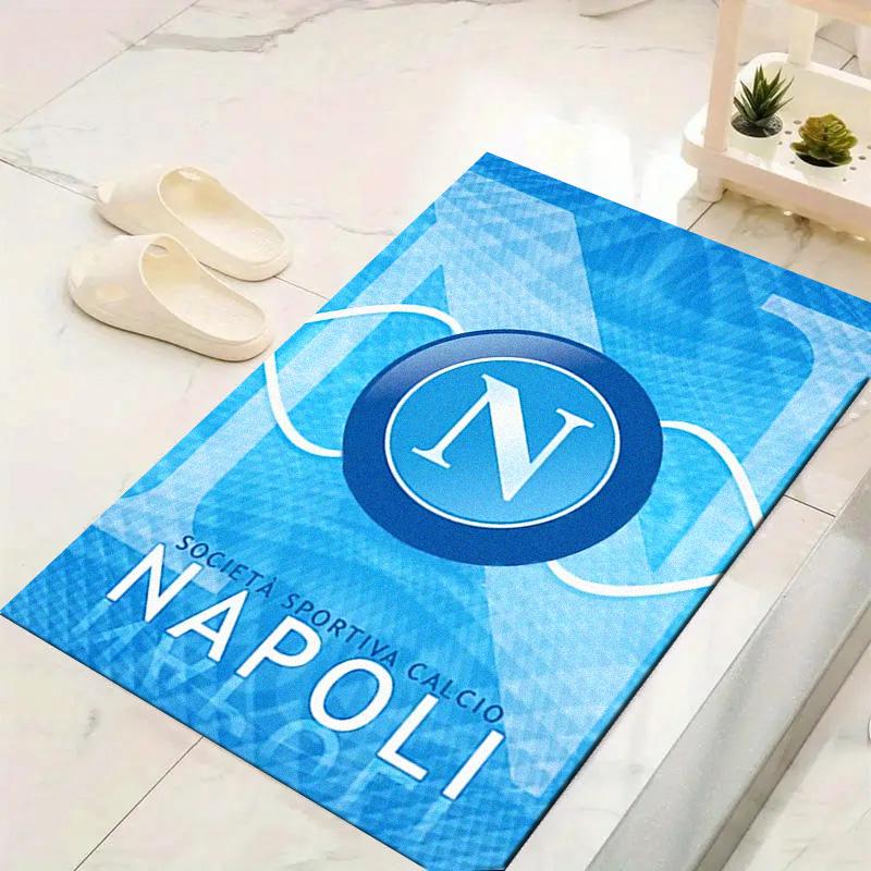 Tappeto Napoli FC per Soggiorno Camera da Letto Casa Decorazione Divano, Tappetino Antiscivolo per Giochi Bambini