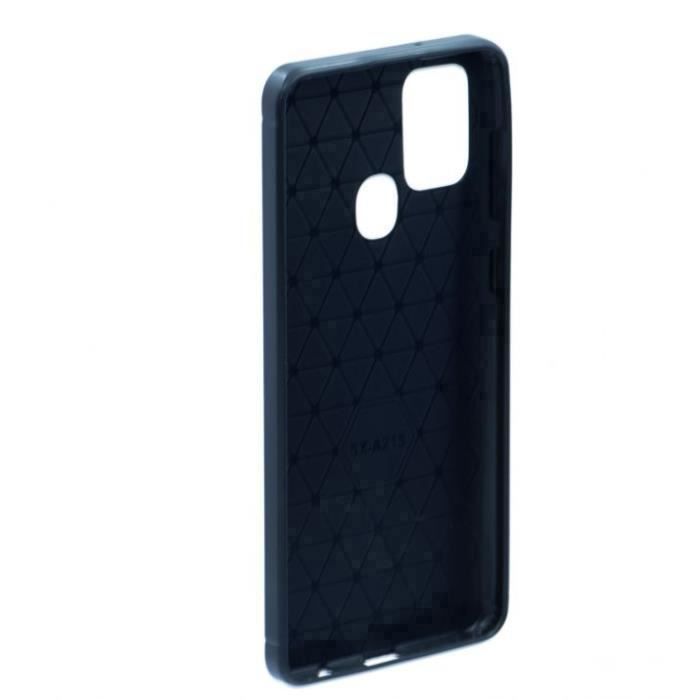 Coque souple - Samsung - Galaxy A21s - Noir - Effet carbone - Protection chocs