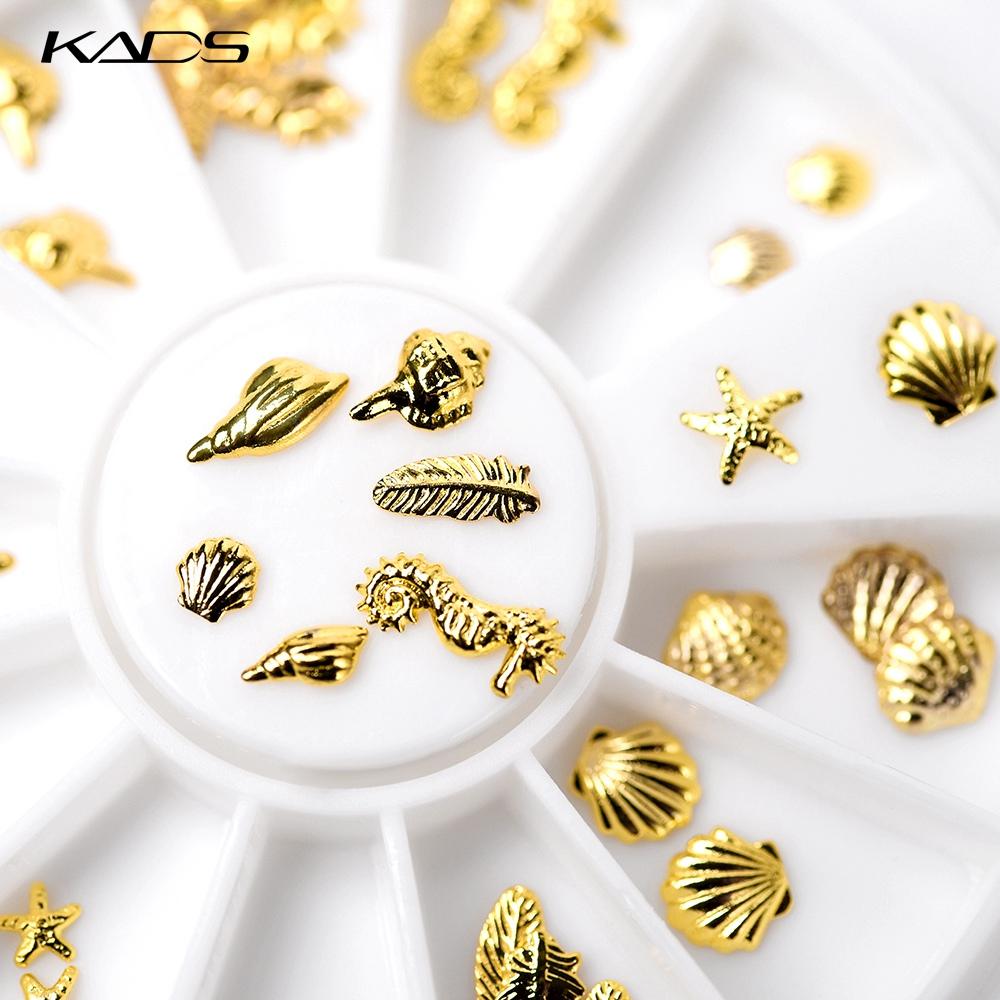 kads Seria Ocean Nit din aliaj de aur și așchie Decorații de alegere Unelte de stil pentru manichiură Frumusețe pentru unghii Decorație artistică cu stras