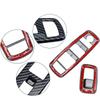 For Dodge Charger 2016-2021 Inner Window Lift Panel Trim Black Carbon Fiber ABS Decora Interior Window Switch Cover Trim 4pcs