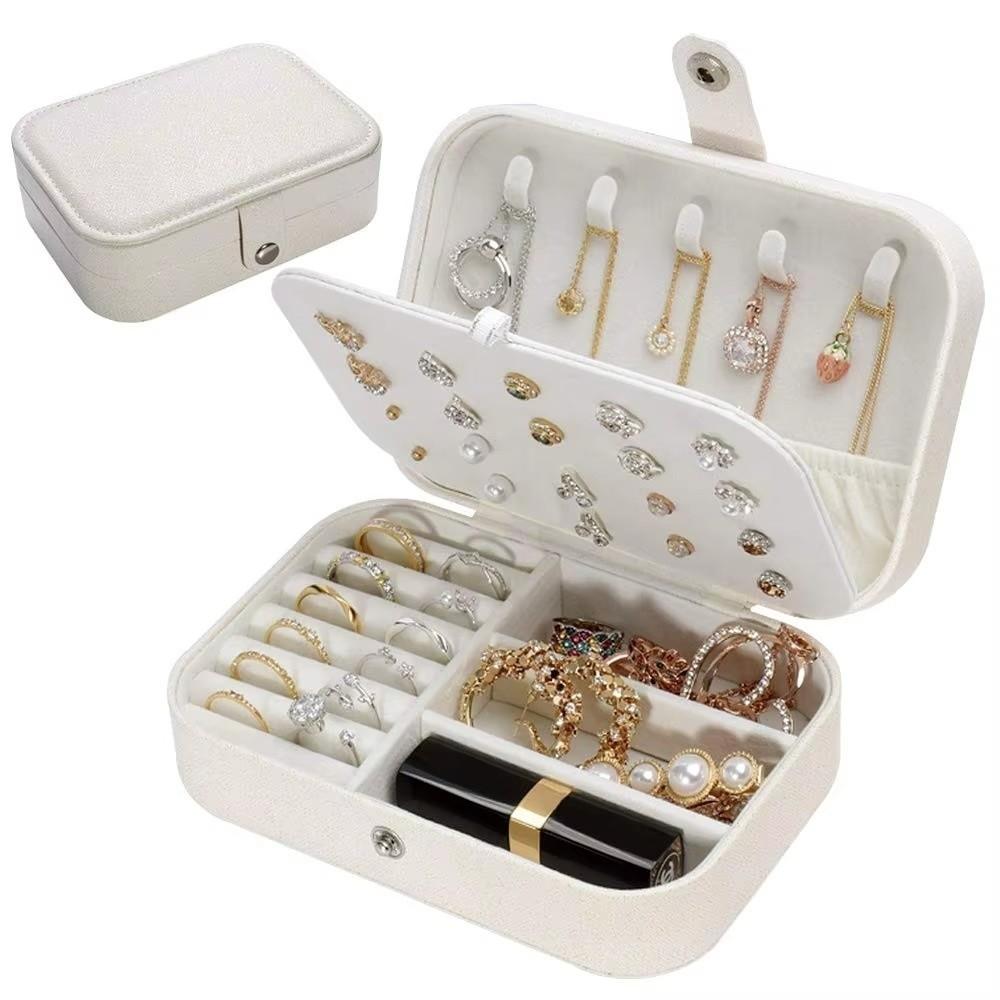 Multi-layer Earring Storage Case PU Leather Ornaments Storage Case Jewelry Box Women's Jewelry