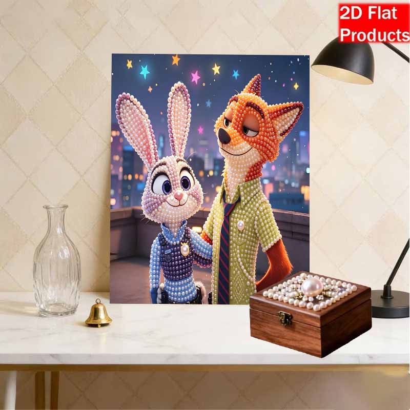Disney DIY Pearl Painting Zootopia Characters and Scene Restoration Decorative Painting Creative Ornaments Friends GiftsDeskto OrnamentsHomeDecoration