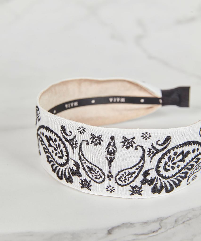 Maia Paisley Hairband - Plain Black