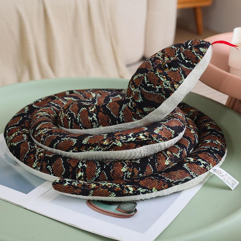 

35-400cm Reality Gaint Cobra Python Plush Doll Lifelike Green Brown Snake Reptile Plush Toy Home Decor Gift For Boys And Pets 30cm very small