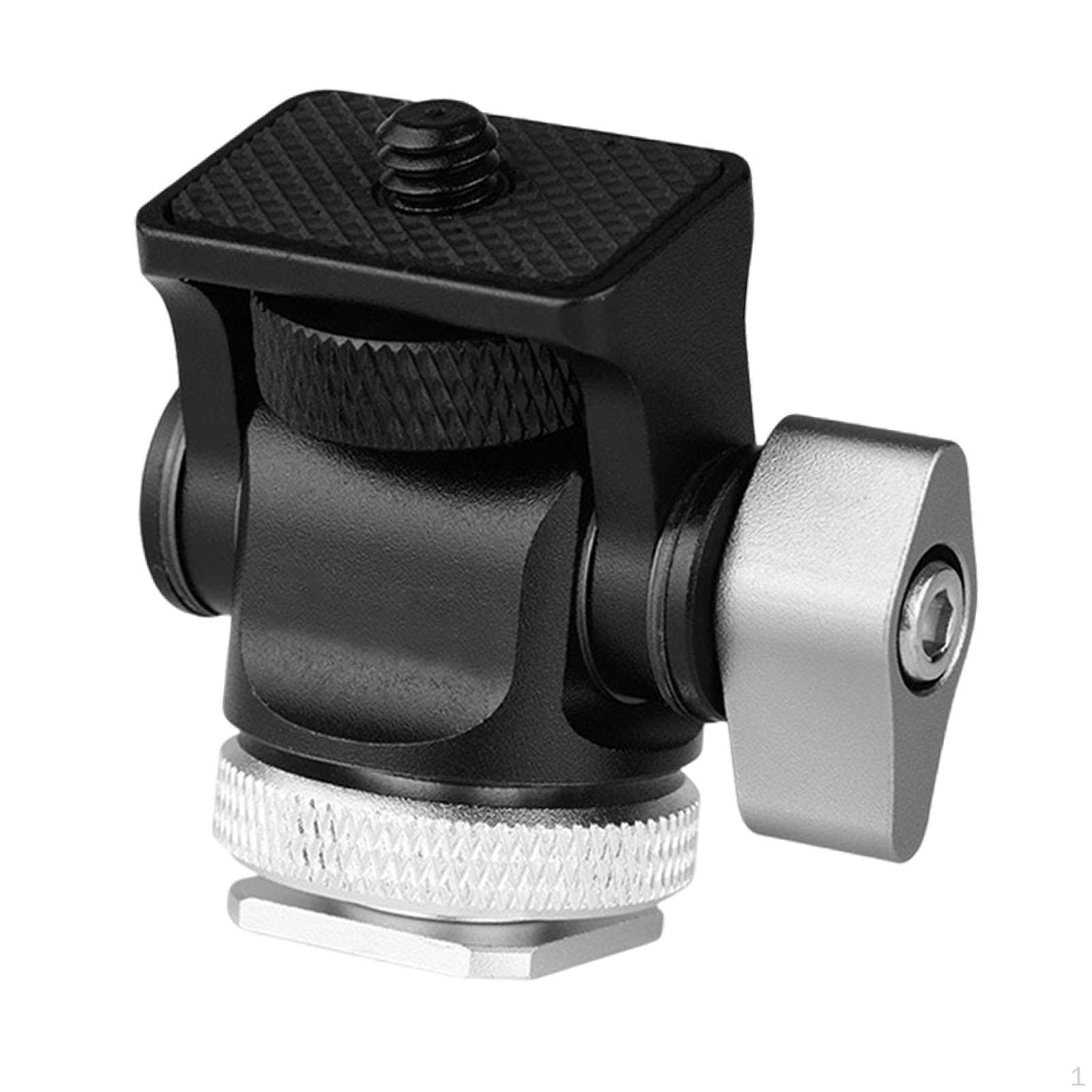 Compact Mini Ball Head Tripod Mount with 180° Tilt for Cameras Silver Bottom