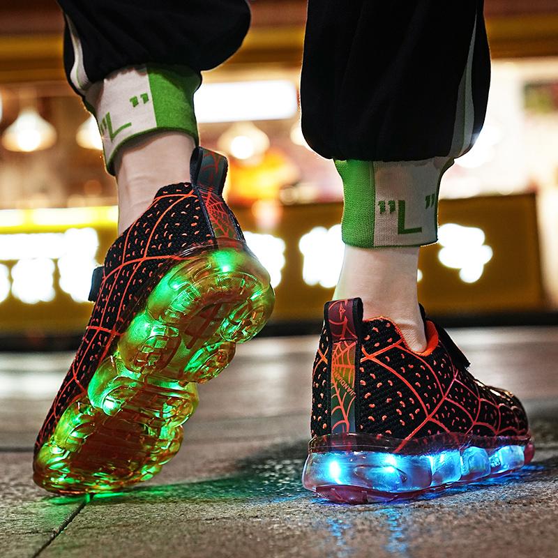 Adidași Luminoși Strălucitori pentru Copii Fete Patine cu Role Pantofi Luminoși Nouă Modă Copii Fete Încărcare USB Pantofi LED Băieți Respirabili