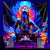 VIKAMA Colorful Meditation Goddess Tapestry psychedelic Flower Art Tapestry Living Room Sofa Background Wall Decorative Tapestry