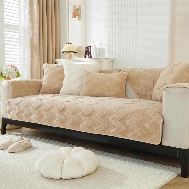 

Plush Sofa Cushion Winter New Non-Slip Seat Cushion Light Luxury Leather Sofa Special Cover Cover Cloth Towel 70*70cm
