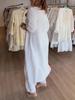 Women's Solid Color Casual Cotton Linen Long-Sleeved Summer Set