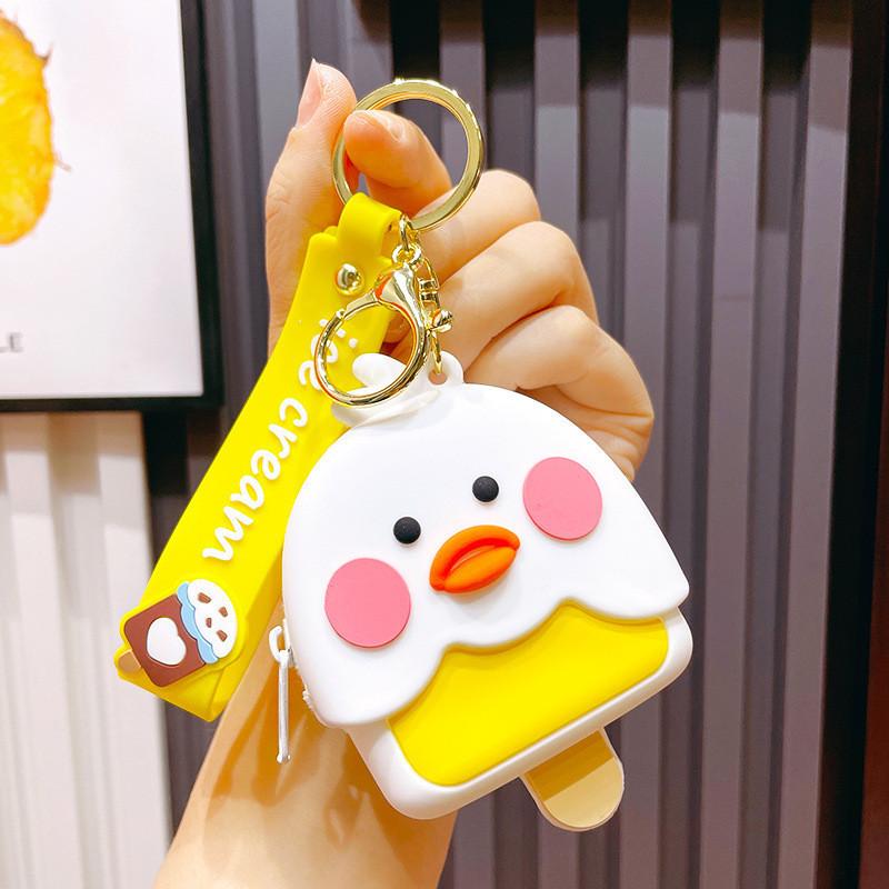 Cartoon Cute Silicone Coin Purse Keychain For Kids And Women