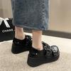 Fashion Japanese Kawaii Punk Goth Chunky Platform Pumps Women Bowtie Wedges Mary Jane Lolita Shoes Woman Heart Ankle Buckle Black Shoes