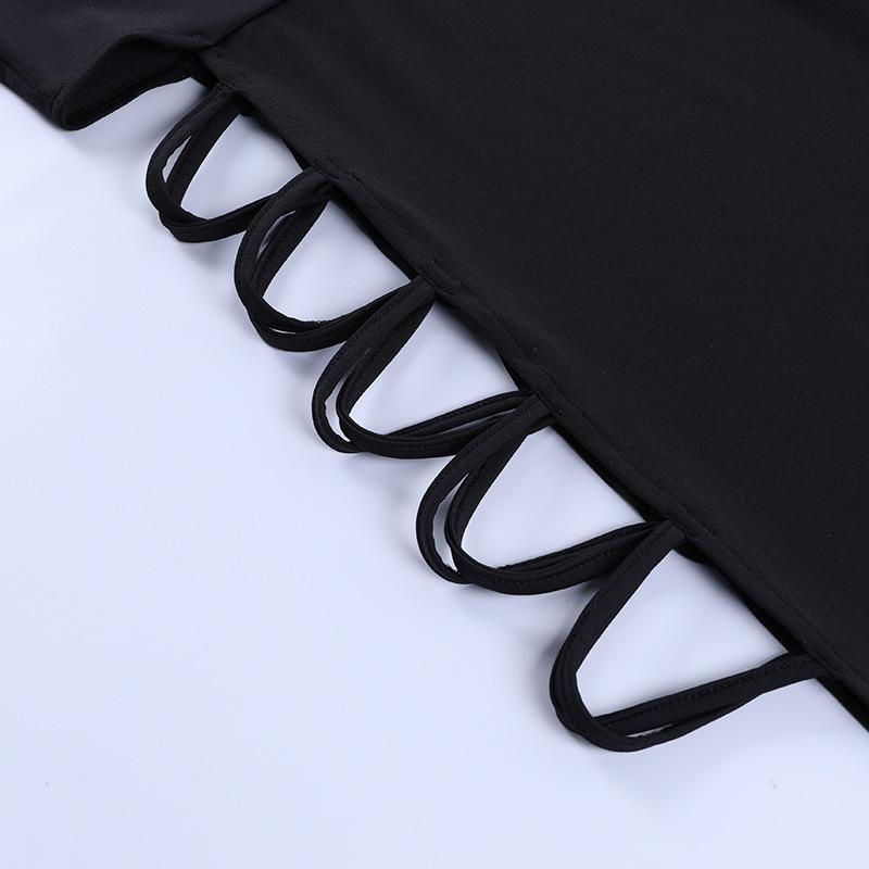 2023 Черное Бандажное Сексуальное Платье Без Рукавов Клубная Вечеринка Платья-Майки — фото 4