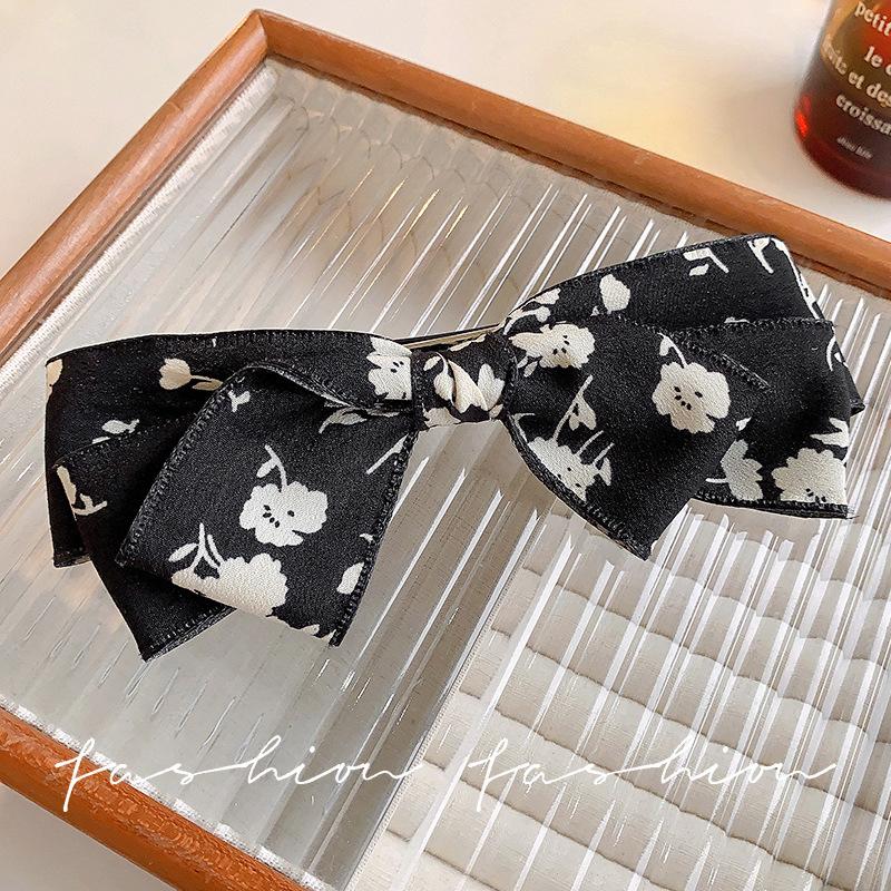 

1pc French style floral bow hair clip at the back of the head, new summer half zip hair clip at the back of the head