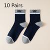 10 Pairs of Men's Autumn and Winter Leisure Business Matching Color Smoked Letter Cloth Label Deodorant Socks